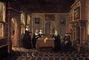 BASSEN, Bartholomeus van Five ladies in an interior oil